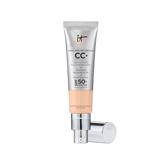 IT Cosmetics CC Cream Light Neutral  Natural Full Coverage Foundation With SPF 50 Color Corrector  AntiAging Hydrating Serum Hyaluronic Acid  Peptides Lightweight  108 fl oz